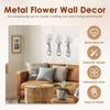 3 Pcs Metal Flower Wall Pendant Waterproof Metal Flower Wall Art with Screw for Living Room Bedroom Bathroom and Home Decoration