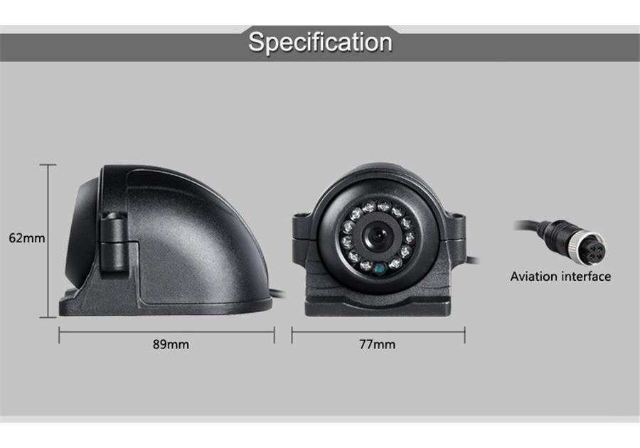4 Pin 12LED IR Car Side View Camera