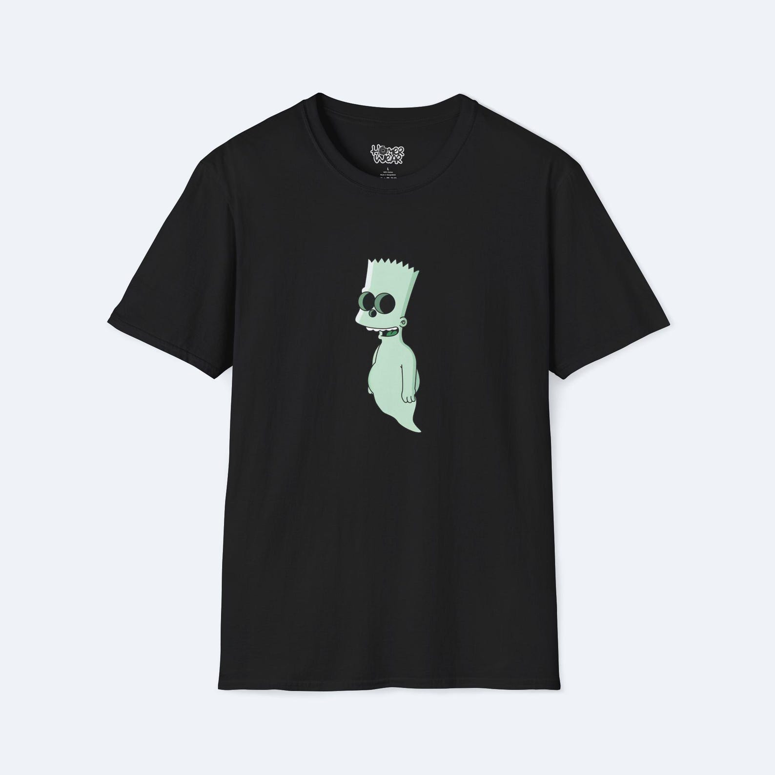Ghost Bart Simpson Graphic Tee - Funny Simpsons Halloween Shirt | Spooky Bart Tee for Cartoon Fans 2XL
