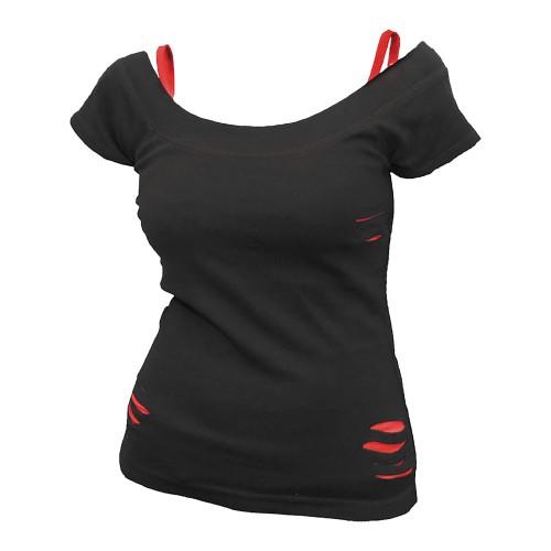 Spiral Direct Damen/Mädchen zerrissenes 2-in-1-Oberteil