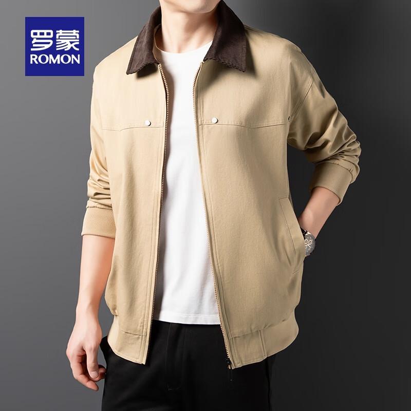 ROMON Men's Pure Cotton Corduroy Lapel Jacket 5J582305