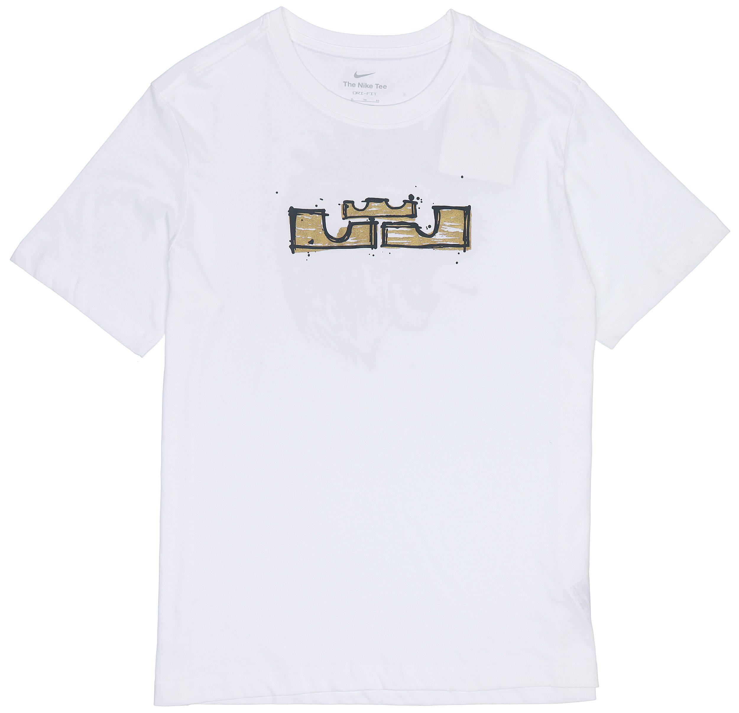 

Nike T Shirts Men s White Crew Neck Moderate Straight Fit DR1292-100 L