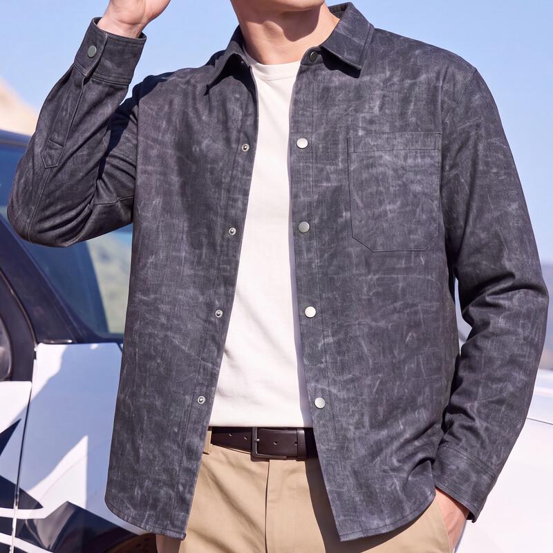 Antonio Men's Casual Long Sleeve Button-Up Shirt Jacket