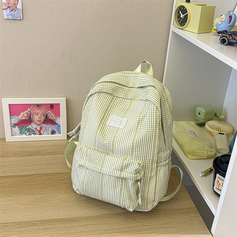 Plaid Schoolbag Women's Backpack Junior High School Students Campus Backpack