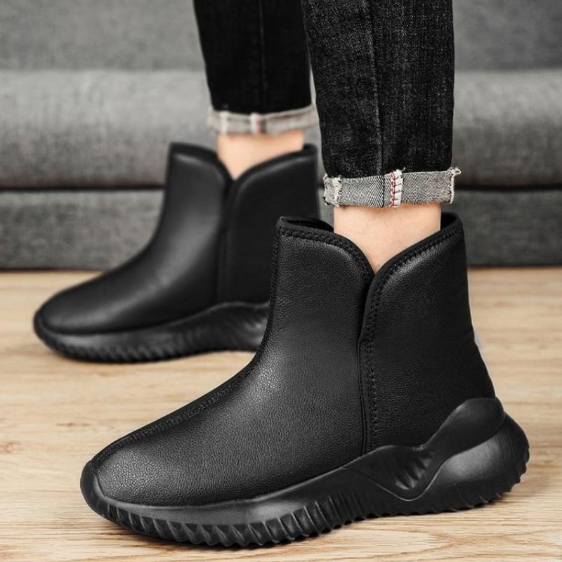 2026 New Men's Outdoor High Top Snow Boots Fleece Padded Thickened Warm Anti Slip Thick Bottom Northeast Style Cotton Shoes