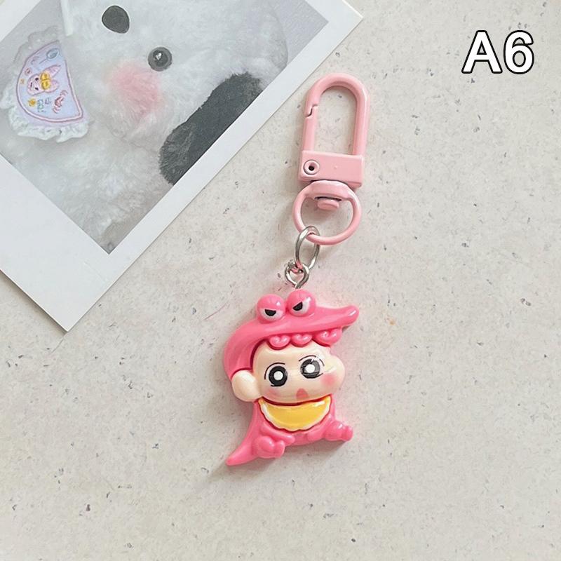 Crayon Shin-Chan Car Key Chain Cute Couple Schoolbag Ornaments Anime Cartoon Pendant Charm Keyring Figures Accessories Gift