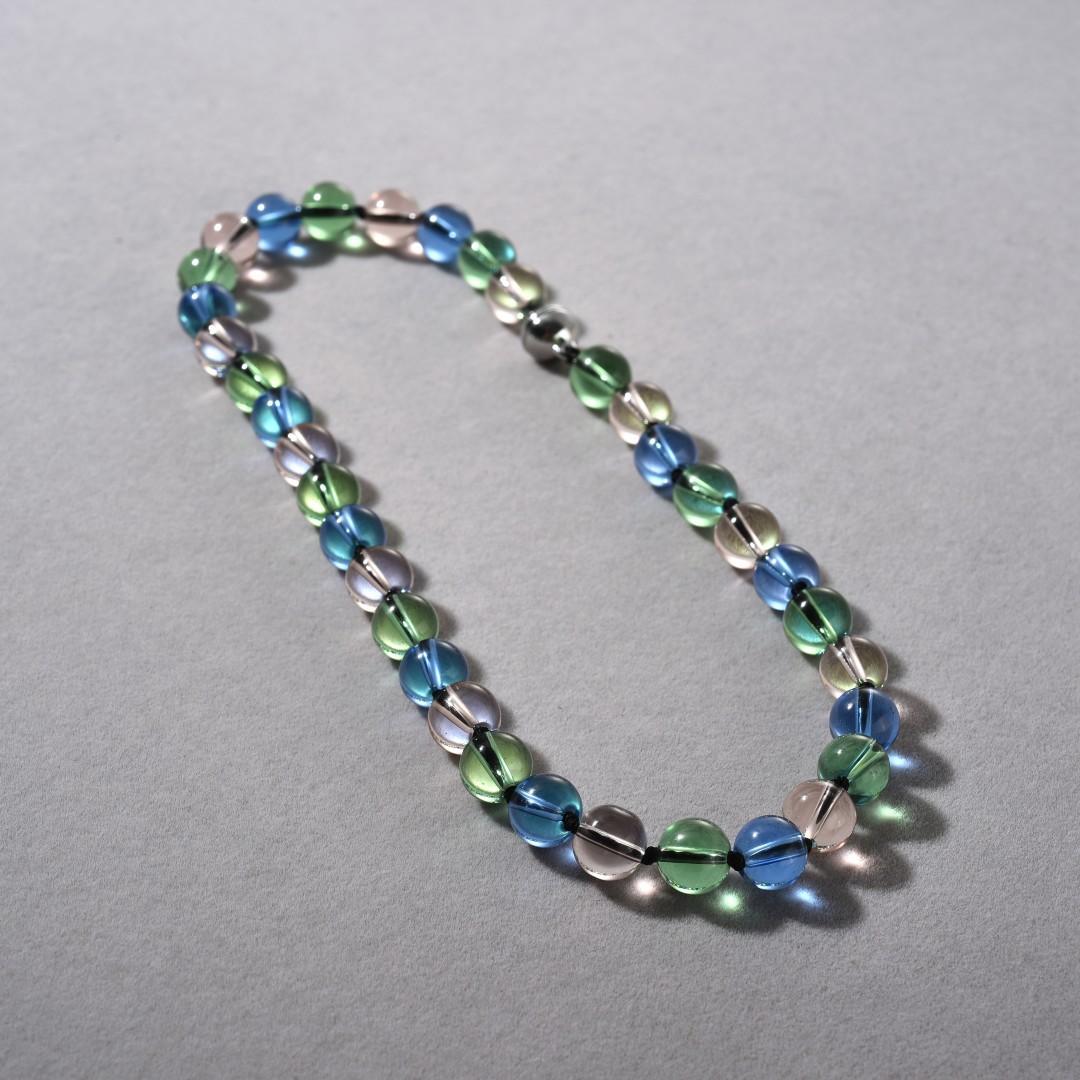 Премиальная Металлическая Медно-Платиновая Магнитная Застежка Ключица Цепочка Простая Индивидуальность Уникальная Нишевая Цветная Хрустальная Бусины Ожерелье