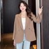 2026 Autumn Korean Street Style Loose Coffee Suit Jacket for Women