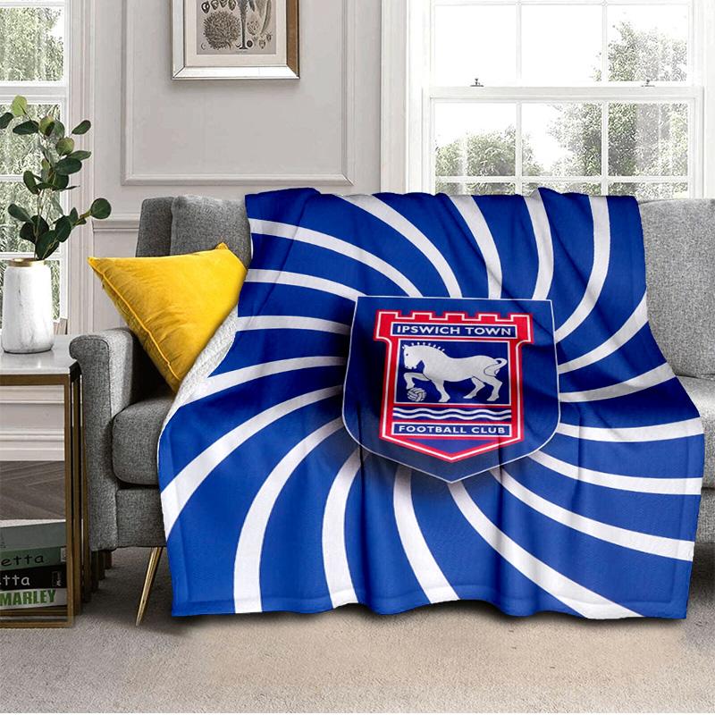 Town Football Club Crest Printed Throws Blanket Soft Flannel Blankets for Couch Bed Gifts for Men Women Picnic blanket Christmas gifts