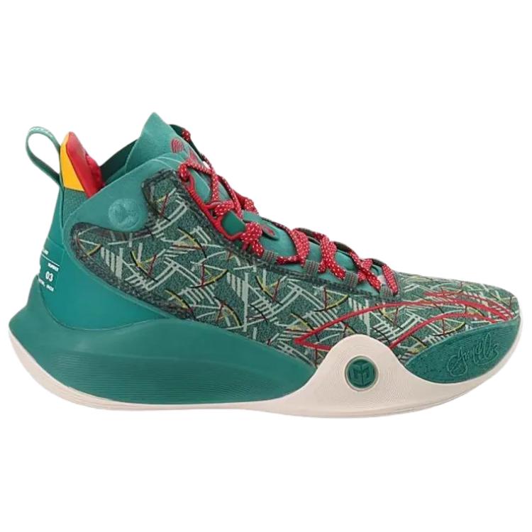 New LiNing CJ 1 Cushioning, Breathable, Slip Resistant Mid Top Basketball Shoes Unisex Green ABAR019-DN