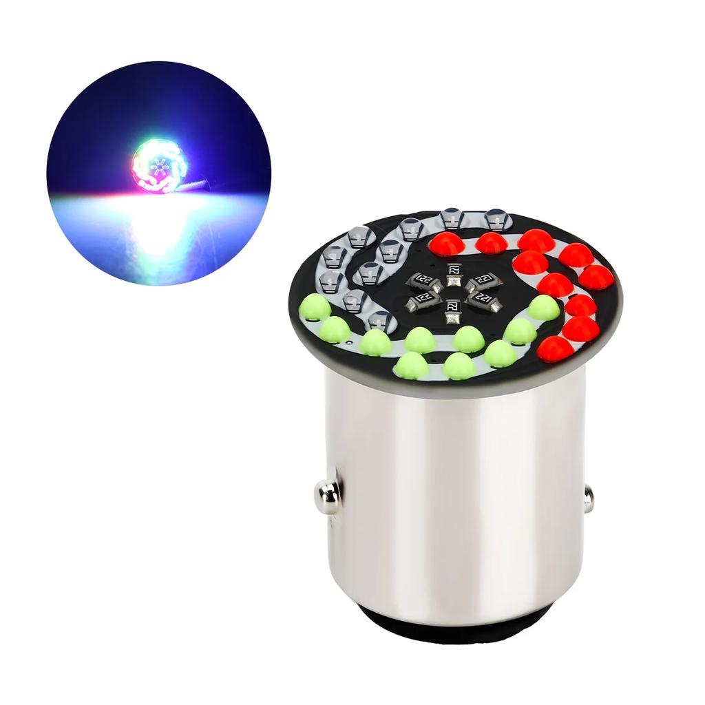 2PCS 1157 BAY15D Parking Light RGB P21/5W LED Car Strobe Light 12V Tail Brake Rear Light Signal Light Canbus 1.2W for Motor Car