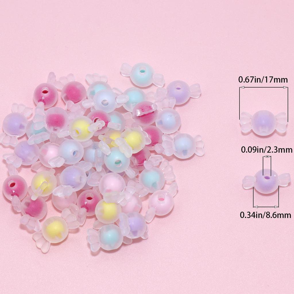 Acrylic Candy Color Flower Heart Rabbit Beads for DIY Children's Educational Ornaments and Mother's Day Crafts
