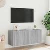 Vidaxl Ścienna Szafka Tv Z Led, Szary Dąb Sonoma, 100X35X41 Cm