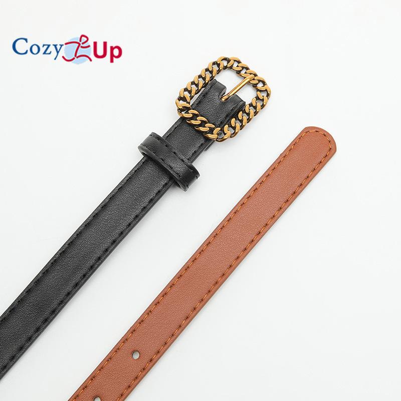 Cintura Sottile Decorativa Quadrata Dorata Retro per Vita con Abito Cintura Donna