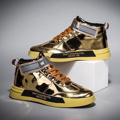Velká velikost 46 zlaté pánské běžecké boty Luxusní Outdoor Travel High Top boty pro muže Obuv HipHop Ležérní tenisky Boty na skateboard