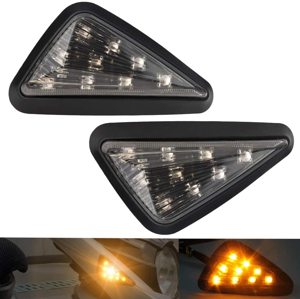 X-STYLE Motorcycle Turn Signal, LED, Yellow, Embedded Turn Signal Lamp, Marker, 9 LEDs 12