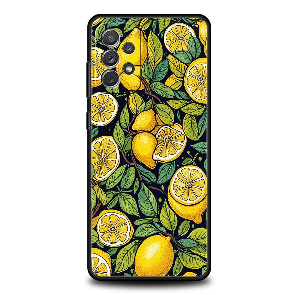 Summer Fresh Fruit Lemon Print Phone Case for Samsung Galaxy A55 A35 A15 A14 A13 A25 A54 A51 A71 A72 A73 A32 A52 A41 5G Soft TPU