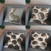 2D Geometric Paper-Cut Rabbit Pattern Cushion Cover Pattern Cushion Cover Suitable For Sofa Bedroom Car Pillow Cover