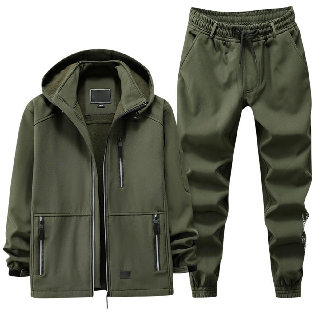 Men's Fleece Jacket Suit Men's Cotton Jacket Cold Resistant Mountaineering Outdoor Warm Suit