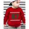 Christmas Kids Sweatshirt Over 4Y Unisex Boys Girls Green Snowflake Number 67 Checker Border Graphic Crewneck Soft Fleece Pullover For 4-12 Children