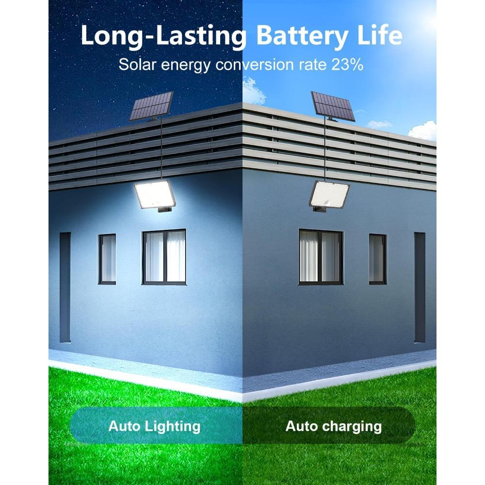 400LED Outdoor Solar Light, IP67 Waterproof Solar Floodlight, Three Modes and Remote Sensing Outdoor Light