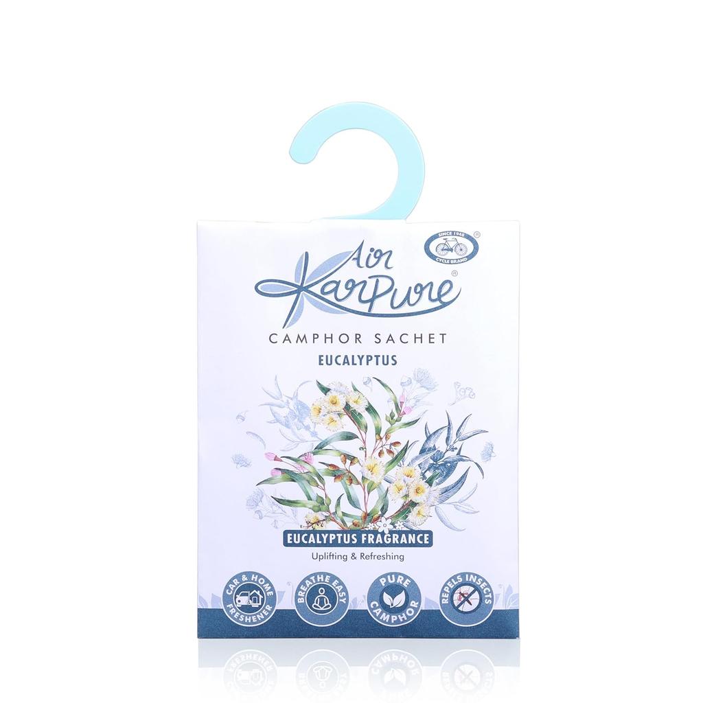 Cycle Pure Karpure Camphor Sachet Pack of 3 Air Freshener for Home Wardrobe Office Car 30 Days
