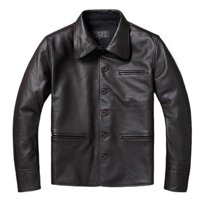 Giacca in vera pelle Brakeman cinese taglia uomo vera pelle di vacchetta cappotto slim fit abbigliamento casual uomo cappotto in pelle abbigliamento autunnale