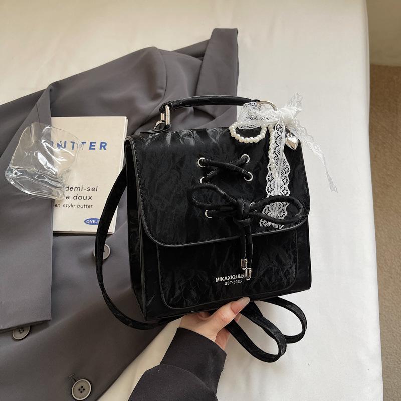 Schoolbag Handsome Mijia Korean Style Beautiful Bow Backpack Women's 1011 New Gentle Cute Crossbody Commuter Single Shoulder Bag