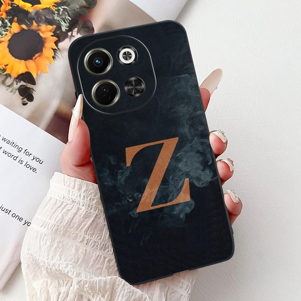 For Tecno Spark 30 5G KL8 Case Fashion Flowers Crown Luxury A-Z Letters Silicone Shockproof Cover For Techno Spark 30 5G Funda
