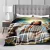 Peaceful Shepherd with Lambs Design Keep warm"Flannel blanket for bedroom, living room, sofa, and nap