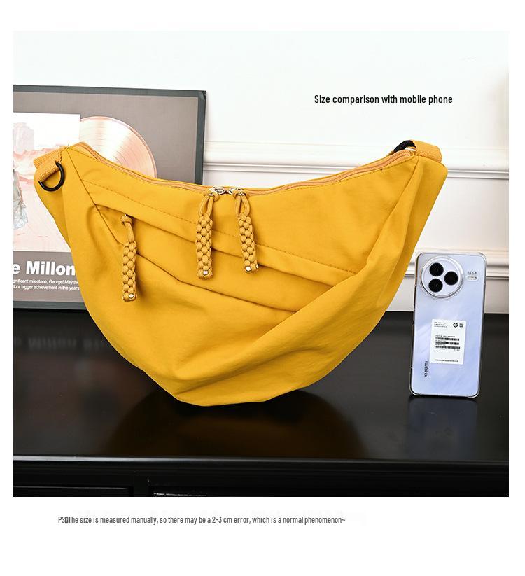 Women's Crossbody Dumpling Bag: Versatile Solid Color Casual Sports Shoulder Bag