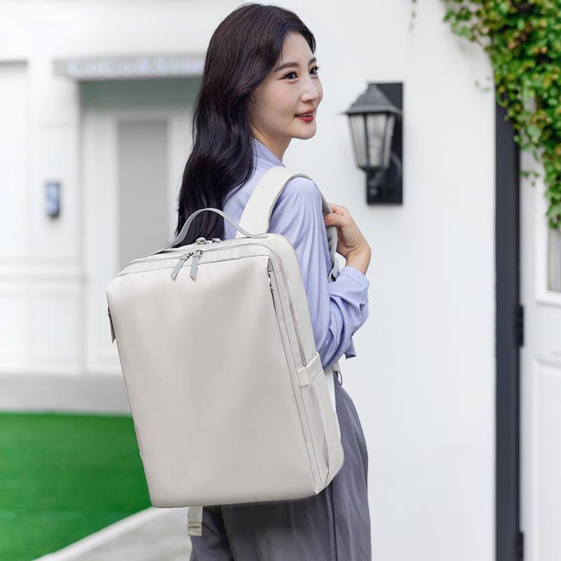 Women's Double Shoulder Large Capacity Solid Color Backpack for Business Travel & Students