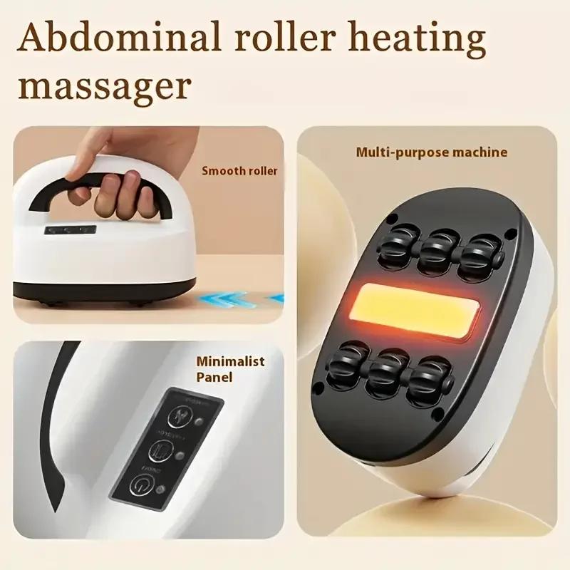 Electric Roller Massager - Rechargeable Calf Hot Compress Massage Brush - Abdominal Kneading Device