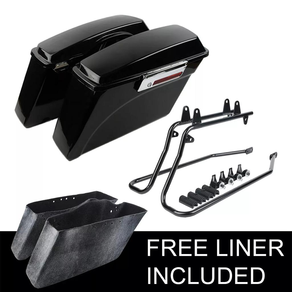 Motorcycle Saddle Bags Bag Conversion Brackets For Harley Softail Heritage Deluxe FXST 1984-2017