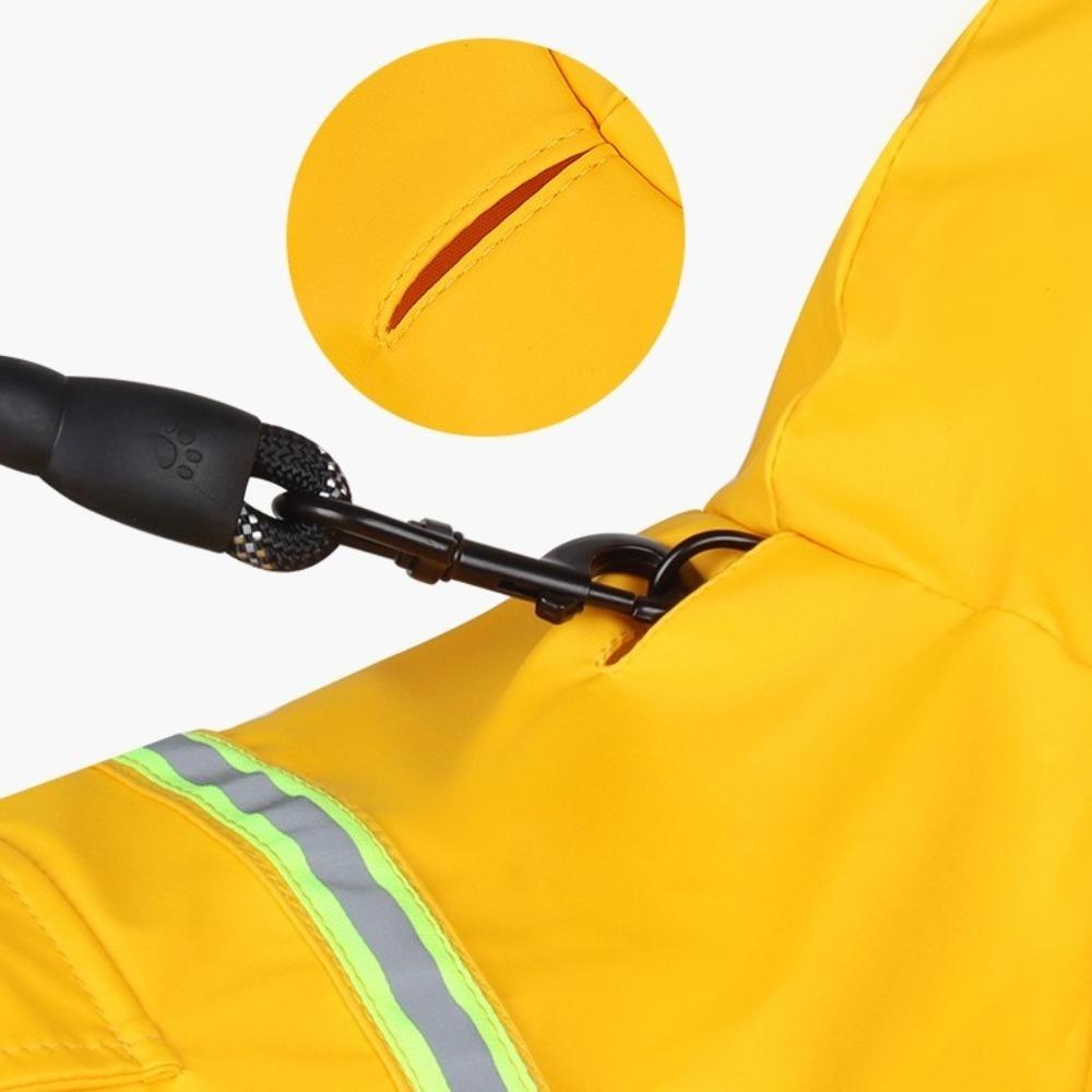 Durable Adjustable Pet Rain Jacket with Reflective Strip Breathable Dog Rain Poncho High-Visibility Waterproof Pet Coat Summer 5