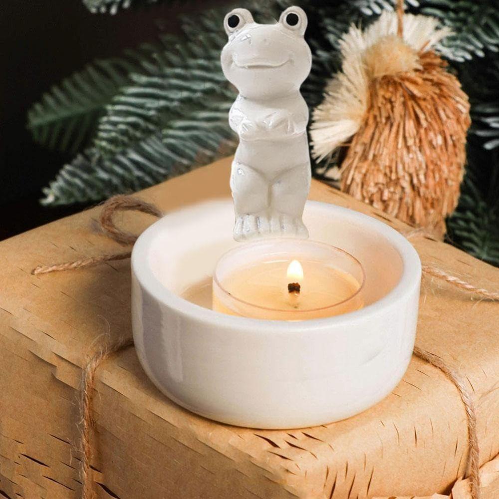 Ceramic Animal Candle Holder Bunny Tea Light Candle Holders  for Desktop Decorative Ornaments