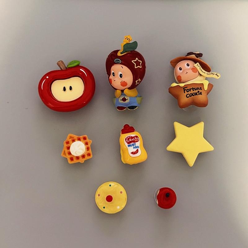 8PCS Fashion Shoe Charms Set Accessories Hole Shoe Buckle Cute Cartoon Animal Fruit DIY 3D Shoes Decorations Kids Party Gift