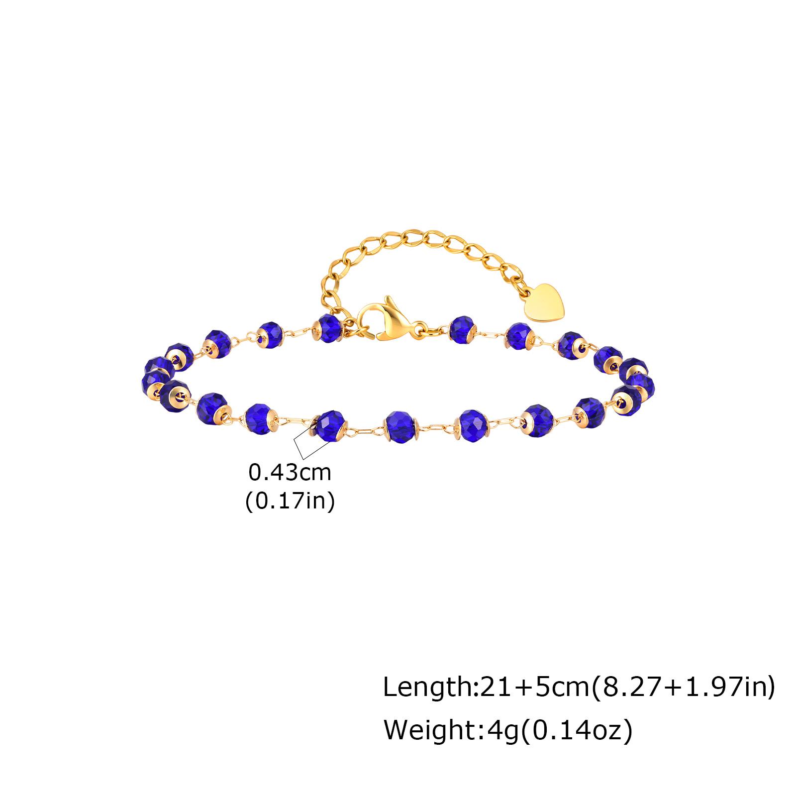 

Vnox Trendy Boho Spacer Bead Chain Bracelets for Women Blue Crystal Gold Color Double Layer Link Chain Bracelet Jewelry Gifts