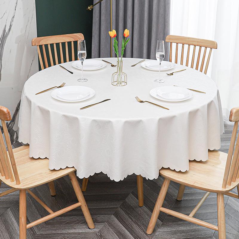 European Waterproof Tablecloth Fabric Oil-Proof And Anti-Scalding Leave-In Tablecloth Hotel Household Round Round Table Dining Table Cloth Tablecloth