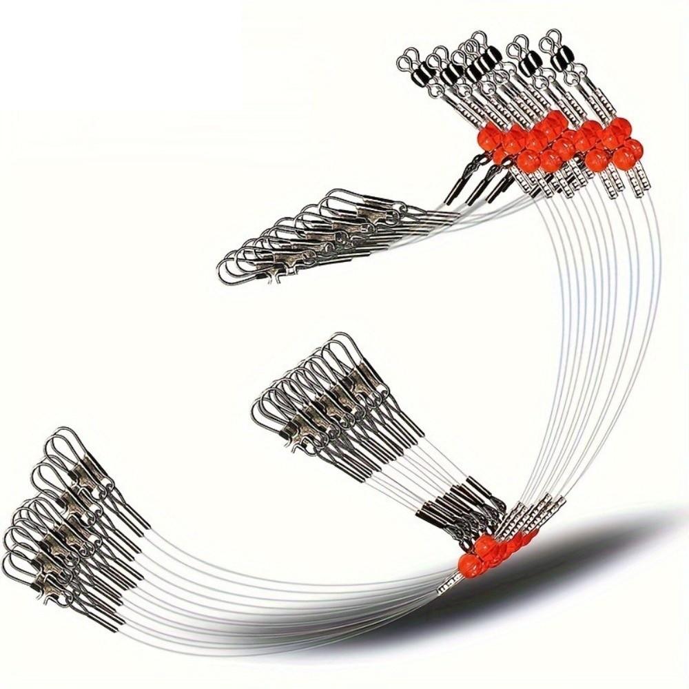 6pcs Fishing Wire Fishing Tackle Rig Stainless Steel Fishing Rigs with Snap  Bait