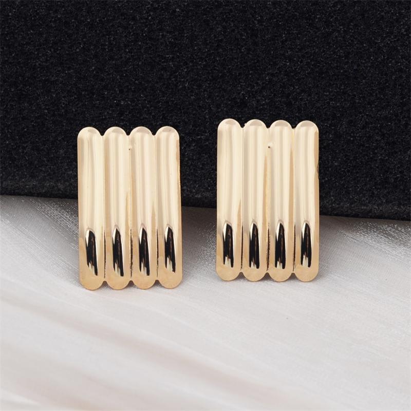 Trend Stripe Personalized Wave Gold Color Smooth Drop Earrings for Women Personality Fashion Geometry Jewelry Pendientes