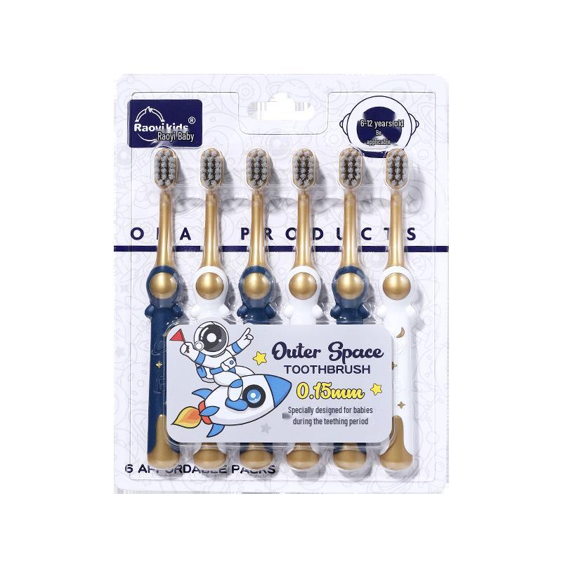 

Children s Toothbrush Set: TikTok-Inspired, Soft Bristle, Gum Protection, Ages 6-12, 6 Pieces