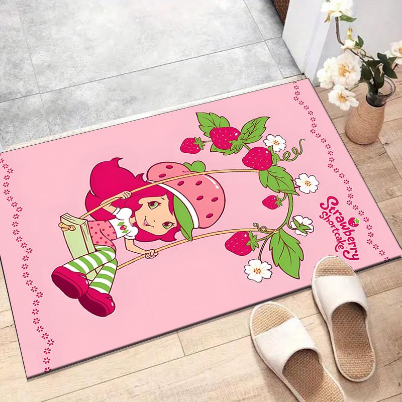 1pc Princess Strawberry (13) Design Printed Area Rug Carpet for Bedroom Living Room Home Decor Rugs Mat Non Slip Mat Rug for Bedside