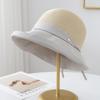 Korean-Style Women's Patchwork Hat Summer Bowknot Fisherman Beach Vacation Sunhat Accessory