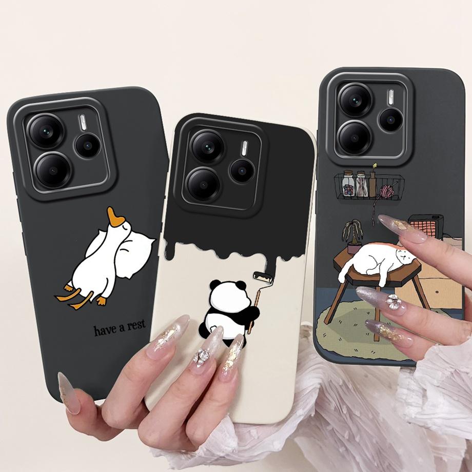 For Xiaomi Redmi Note 14 Pro Plus / Redmi Note 14 14s Note14 Pro Phone Case Silicone Soft Back Cover Dragon Cat Flower Butterfly