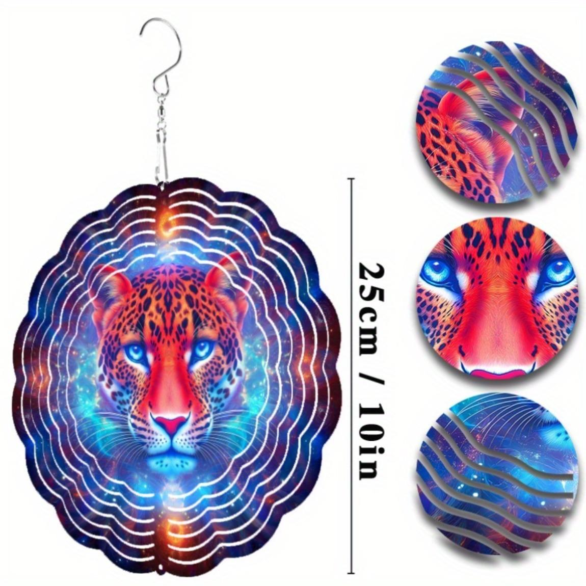 

3D Металлический Ветряк с Дизайном Звездного Неба и Леопарда Кинетический Декор для Внутреннего и Наружного Сада, Комнатный Декор, Не Требуется Питание, Подвесной Подарок 01A