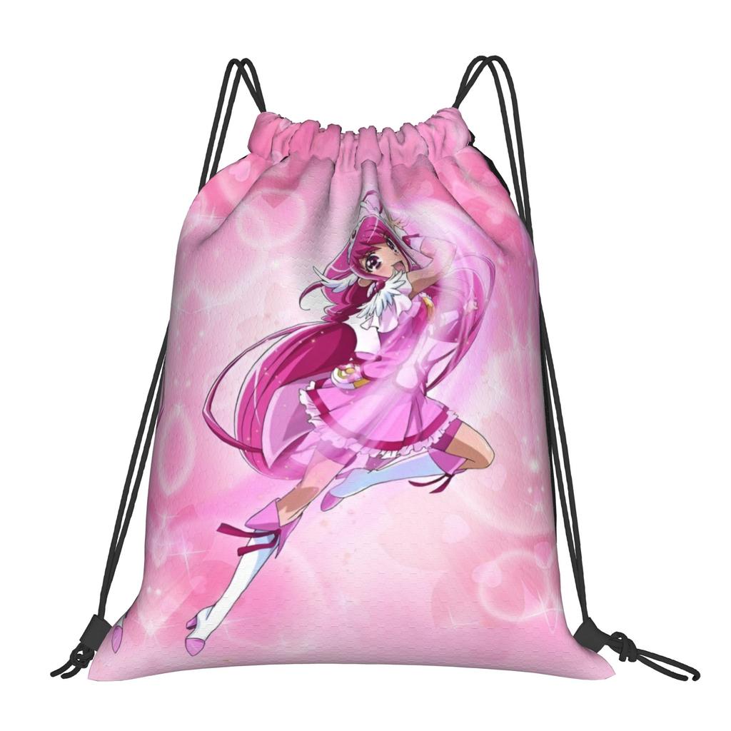 Custom Pretties Anime Cures Drawstring Backpack Women Men Gym Sport Sackpack Foldable Bishoujo  Shopping Bag Sack
