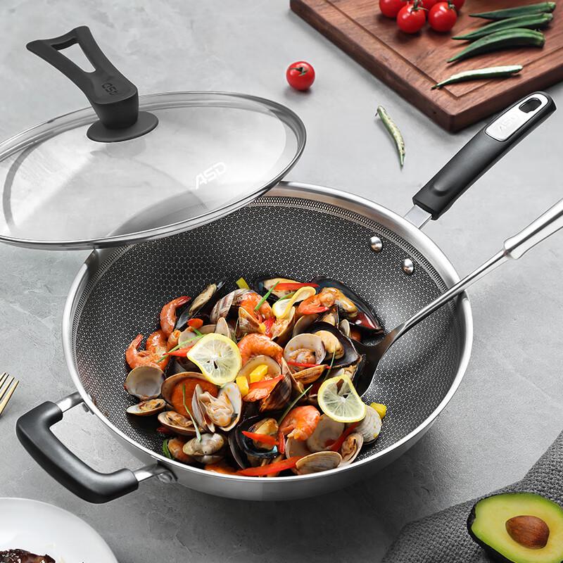 ASD Non-stick 3-Layer Stainless Steel Wok