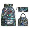 Game Astro bot peripheral printing fashion primary and secondary school students schoolbag three-piece set multi-function large capacity