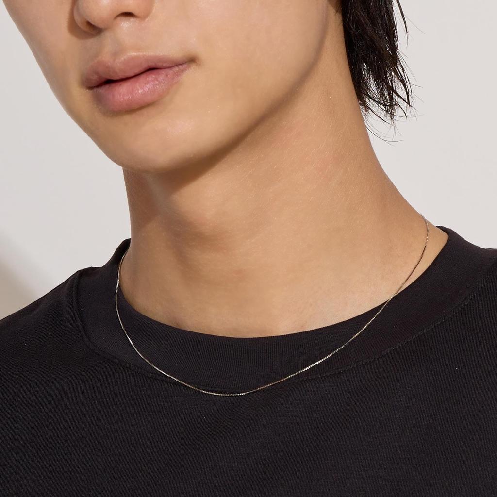 Lara Christie Platinum Chain Approximately Up To Adjustable Necklace, Pt850, Venetian, 0.68mm Wide, 2.04g, 45cm, Length, Lc97-0058